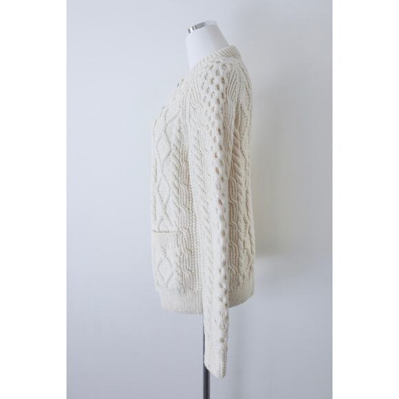 Vintage Handknit Cable Hand Knit Cardigan Sweater Carrick On Suir Ireland - Picture 10 of 14